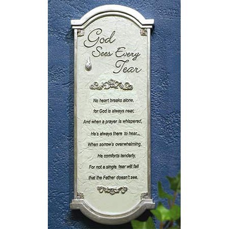 God Sees Every Tear Memorial Wall Plaque and Card