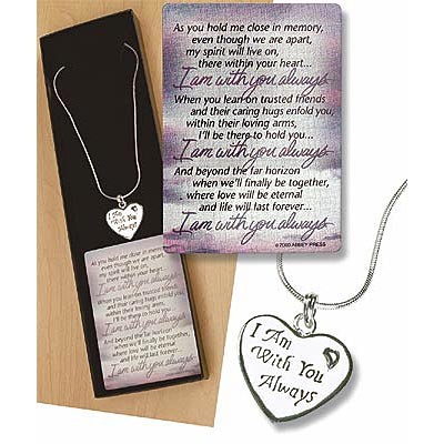 I am with you always Heart Shaped Pendant and Necklace