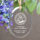 U.S. Navy Memorial Personalized Oval Glass Ornament 833314