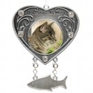 "In Loving Remembrance" Pewter Cat Photo Ornament 