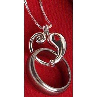 Reunion Heart Memorial Ring Holder Necklace